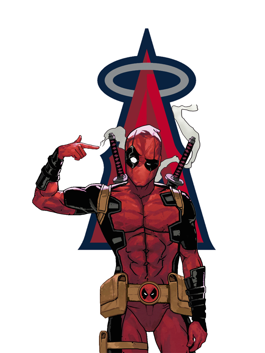 Los Angeles Angels of Anaheim Deadpool Logo vinyl decal